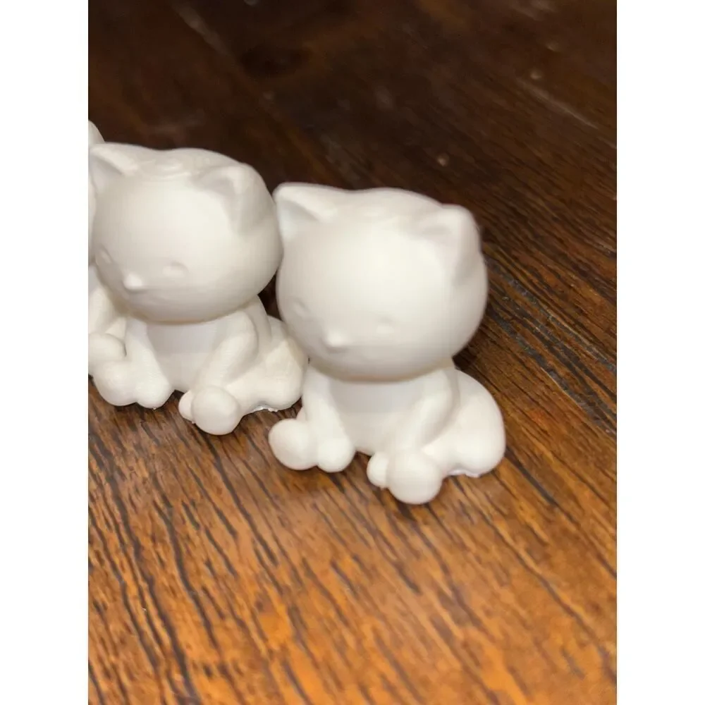 Chibi Kitty Cat Figure Set of 20 Unpainted White | Paint Your Own DIY Craft Kit